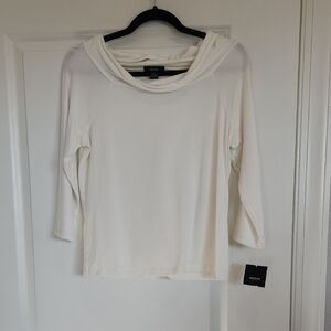 Alfani Women's White Cowl Neck Sweatshirt